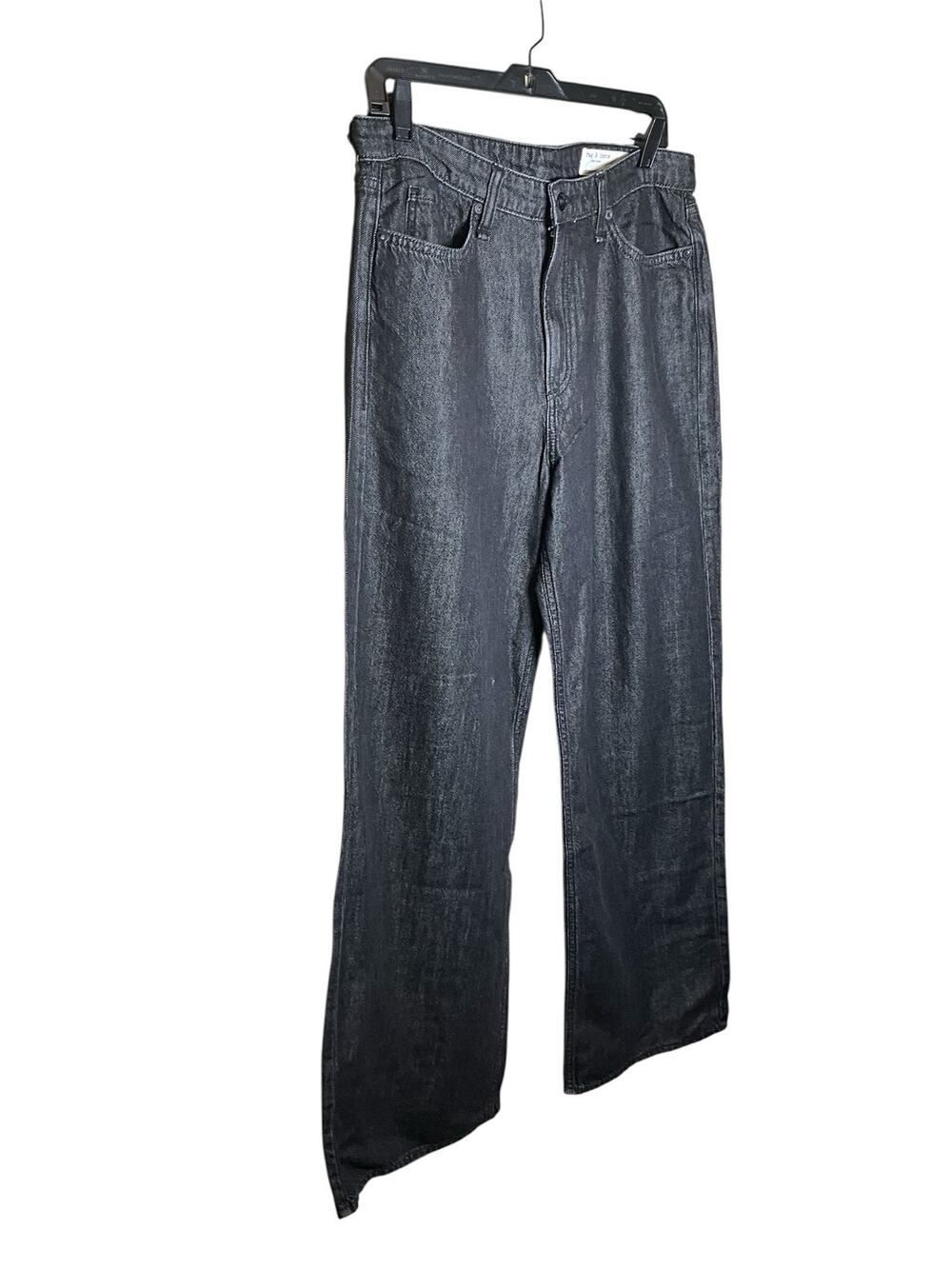 Rag & Bone Jeans Women's 29 Black Denim 5-Pockets Americana Mid Rise Wide Leg